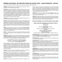 Premi Nacional de Pintura Juan Francés Fira d'Agost 2023